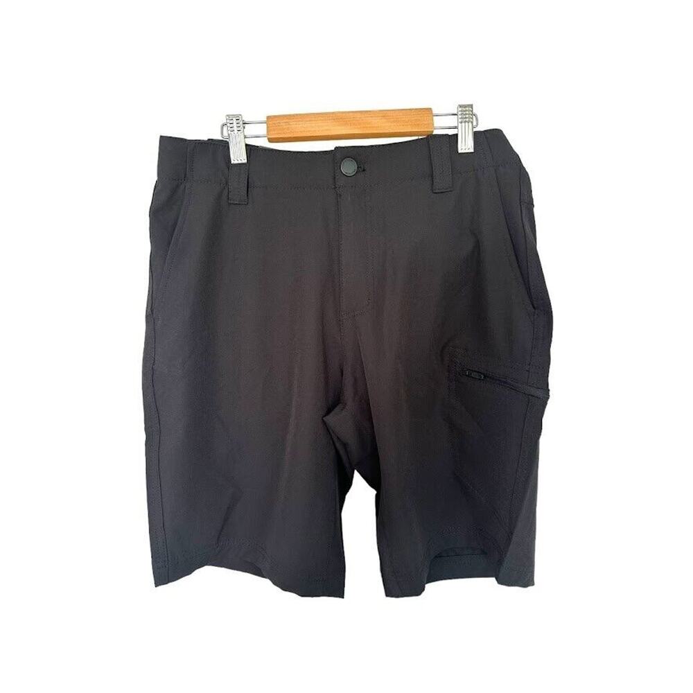 ZeroXposure Travel Shorts Mens Size 32 Black Stretch Utility Zip Pocket 9.5"